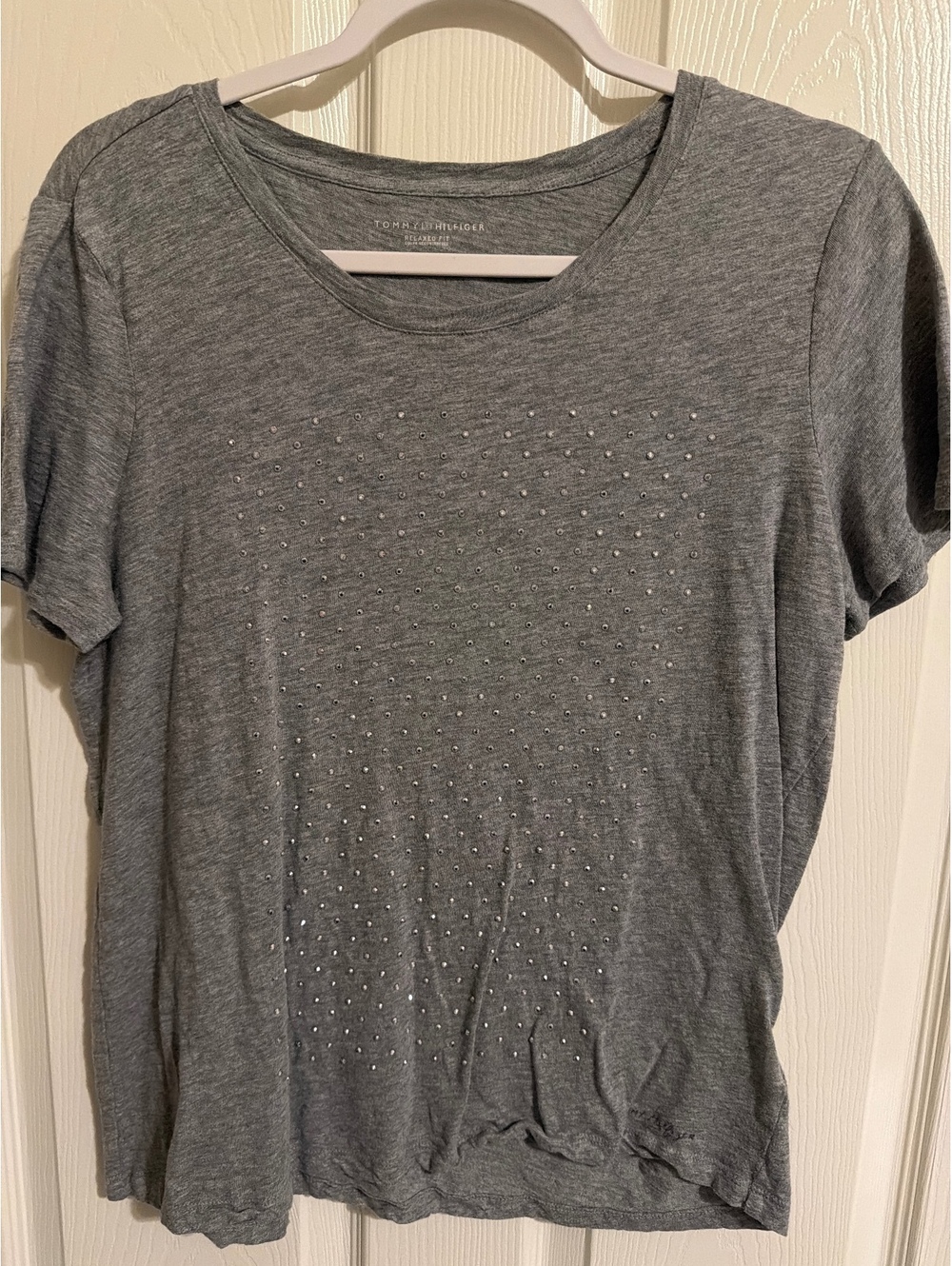 Tommy Hilfiger Relaxed Fit Gray T-Shirt Large